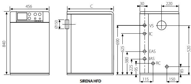 sirena hfd medidas