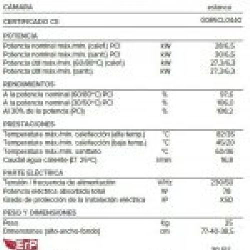 caracteristicas caldera ariston cares premium 24 FF